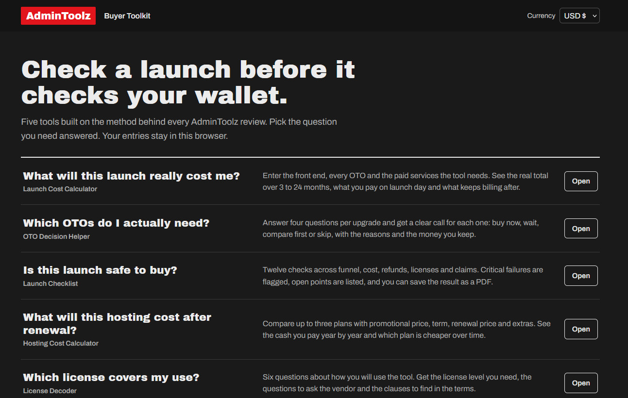 AdminToolz buyer toolkit: Toolkit home: the five questions